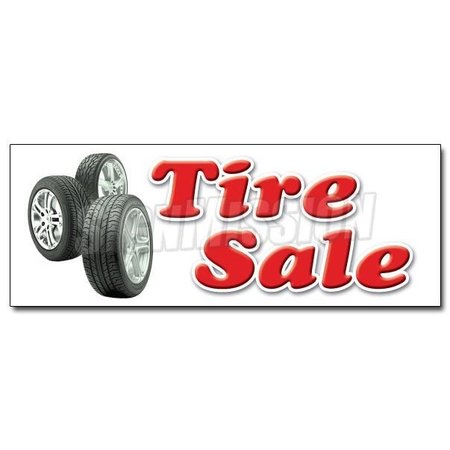SIGNMISSION Safety Sign, 24 in Height, Vinyl, 9 in Length, Tire Sale D-24 Tire Sale